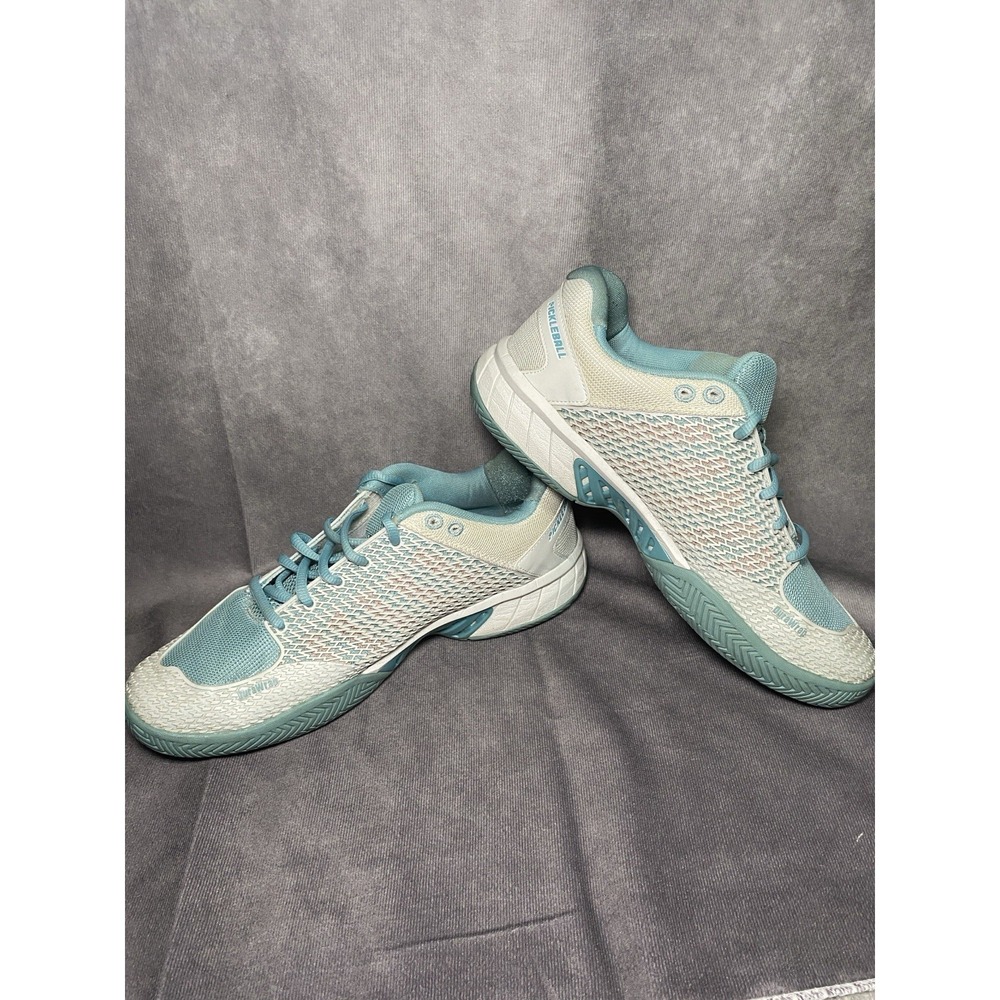 K-Swiss Pickleball Shoes White Teal Light Blue Lightweight Cushion Sneaker Sz 9 - Picture 5 of 10